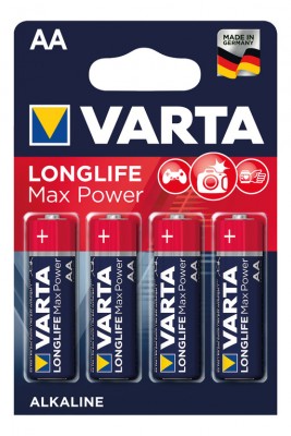 Batteria Varta Longlife Max Power Mignon - 4 pezzi, alcaline, 1,5 V, AA