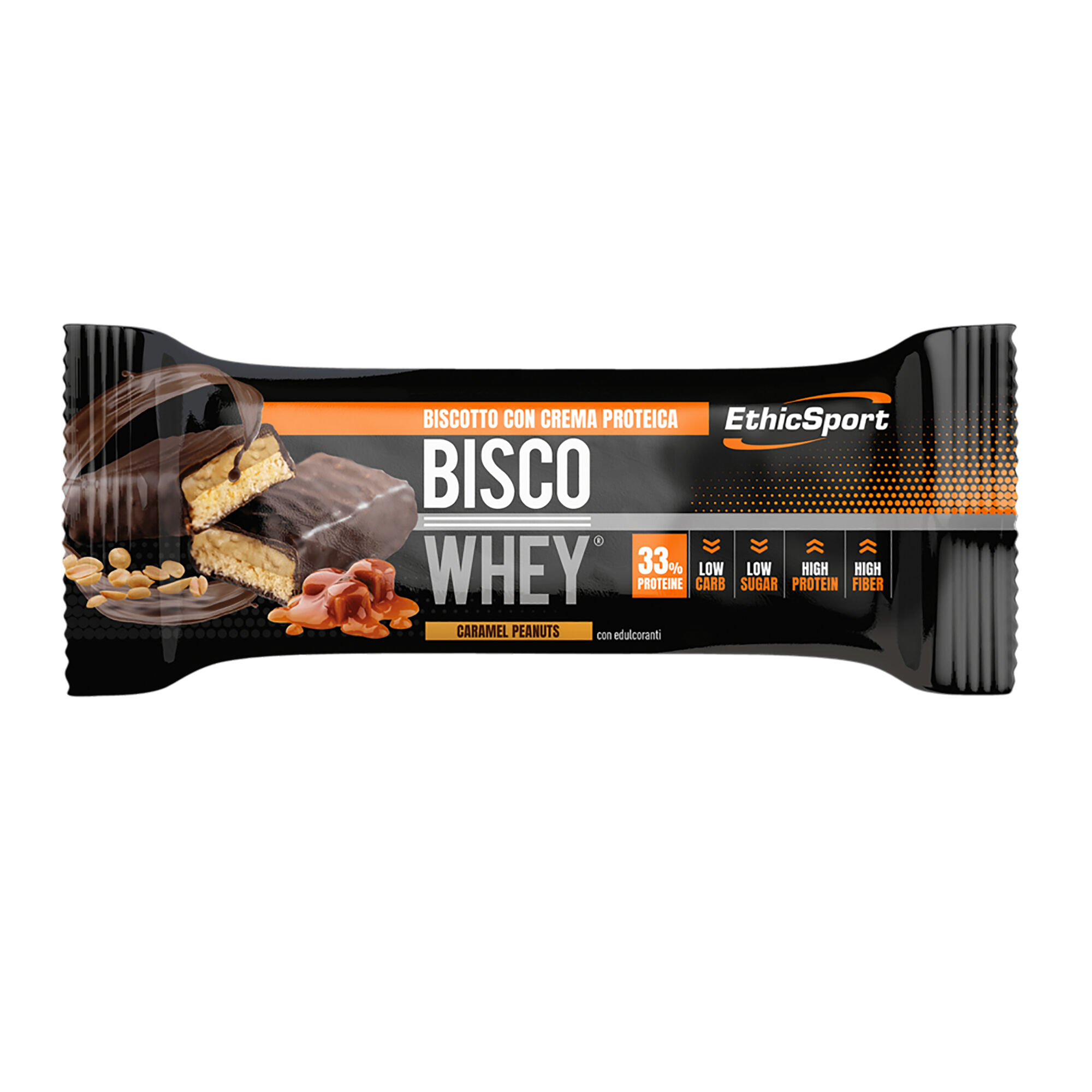 ETHICSPORT BISCO WHEY Caramel, Peanuts - Barretta 40g.  