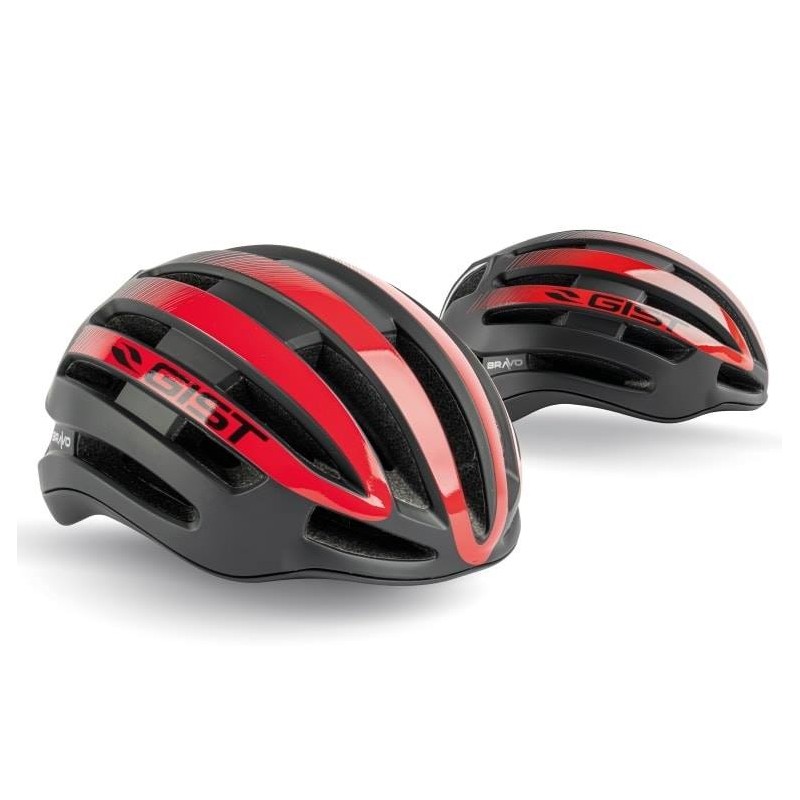 Casco Gist Bravo NERO - ROSSO