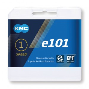 Catena KMC e101 EPT c.al mozzo - 1/2 x 1/8", largo, 112 maglie