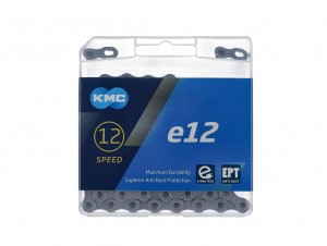 Catena KMC e12 EPT argento - 1/2" x 11/128" 130 maglie 12v.