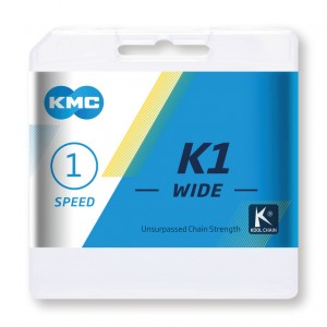 Catena KMC K1 Wide arg./nero - 1/2 x 1/8",110 maglie,9,4mm