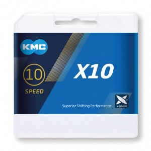 Catena per cambio KMC X10 arg./nero - 1/2" x 11/128", 114 maglie,5,88mm,10-f-