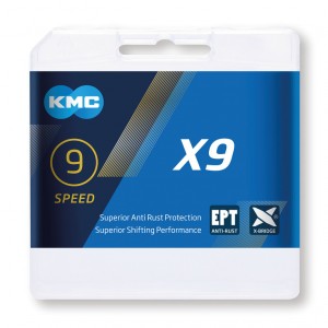 Catena per cambio KMC X9 EPT - 1/2" x 11/128", 114 maglie,6,6mm,9-v.