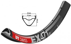 Cerchio DT Swiss EX 471 26" nero - 559-25 VL 6,5mm 32 fori