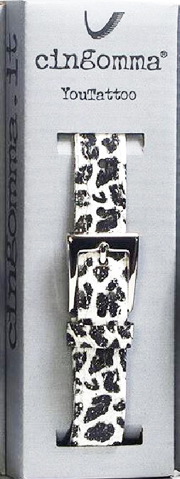 Cintura di copertone verniciato Cingomma YOUTATTOO Animal Leopard  WHITE