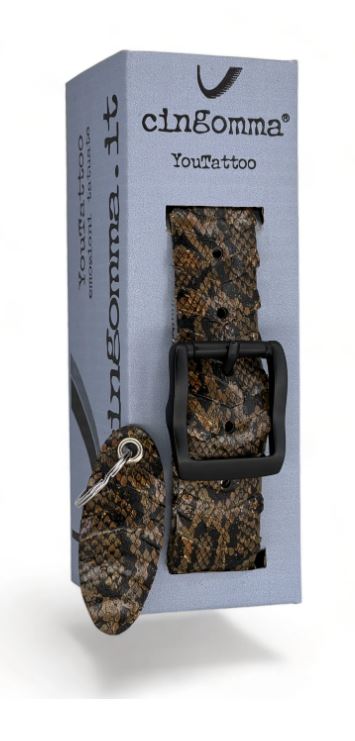 Cintura di copertone verniciato Cingomma YOUTATTOO Animal Pyton  BROWN