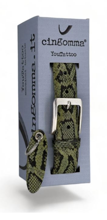 Cintura di copertone verniciato Cingomma YOUTATTOO Animal Pyton  GREEN