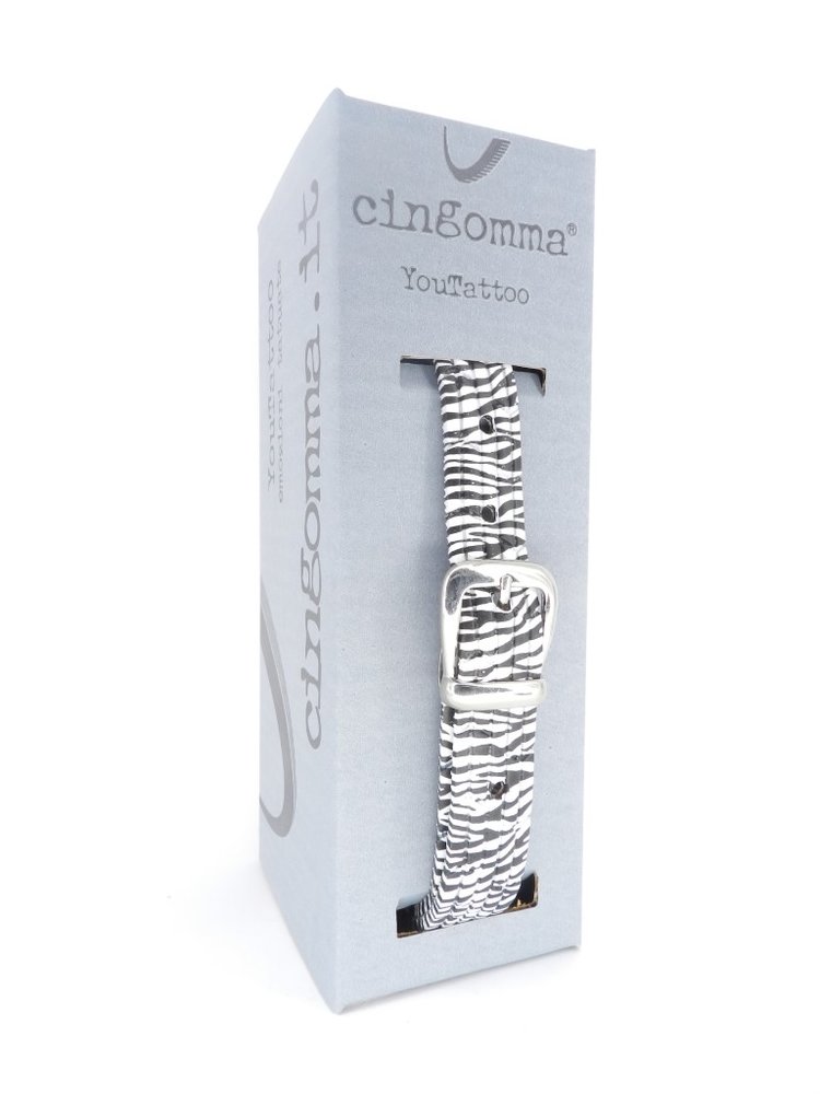 Cintura di copertone verniciato Cingomma YOUTATTOO Animal Zebra  WHITE