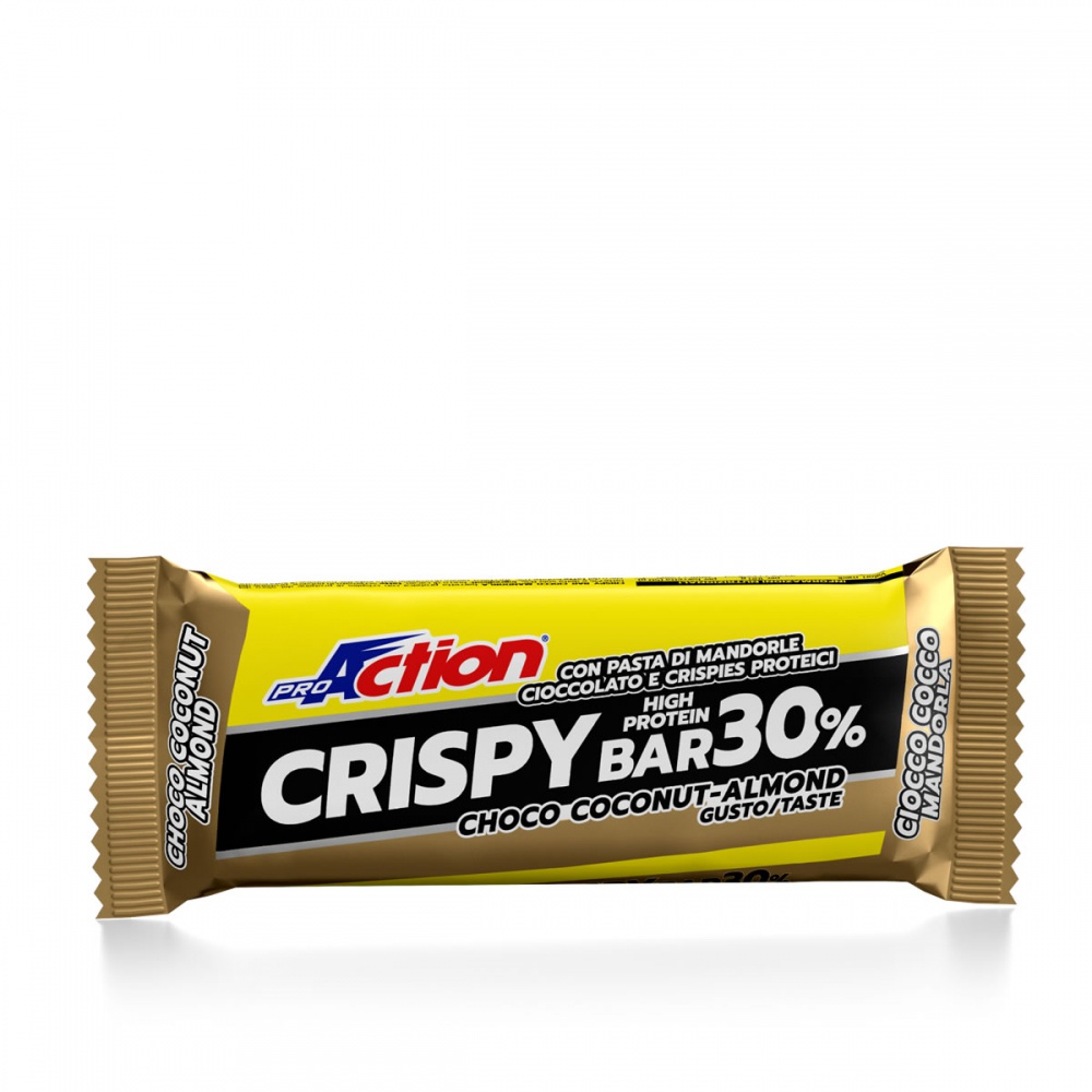 ProAction CRISPY BAR 30% Ciocco Cocco, Mandorla - Barretta 50 gr.  