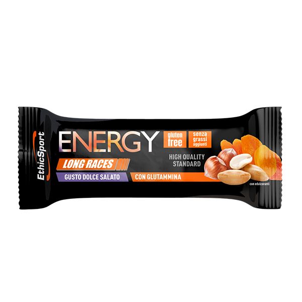 ETHICSPORT ENERGY LONG RACES DOLCE SALATO Arachidi, Nocciole - Barretta 42g.  