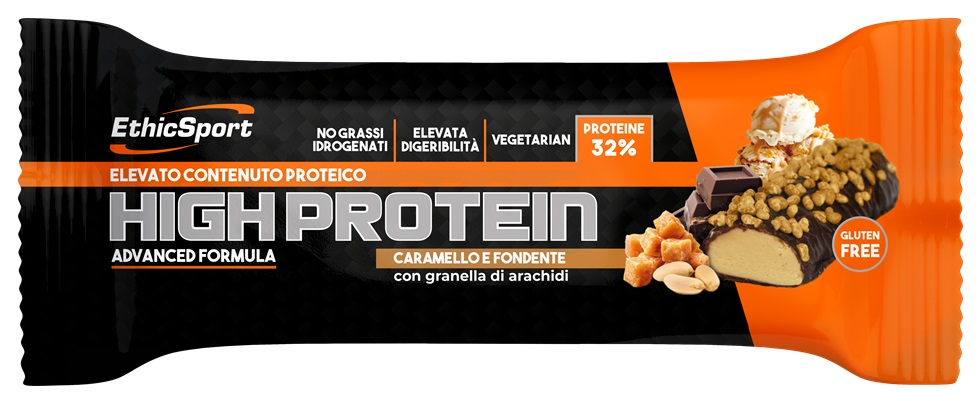 ETHICSPORT HIGH PROTEIN Caramello e Fondente - Barretta 45g.  