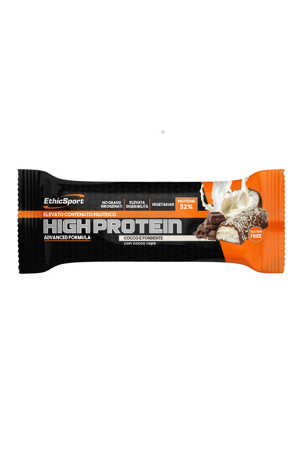 ETHICSPORT HIGH PROTEIN Cocco e Fondente - Barretta 45g.  