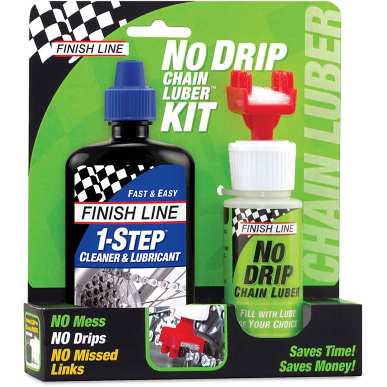 Kit Finish Line NO DRIP distributore dolio con 2 in 1 pulente/lubrificante da 120 ml  