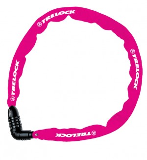 Lucchetto cat Trelock BC 115 Code - lung. 110cm,  4mm, rosa, senza supp.