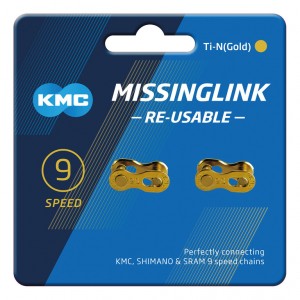 Maglia di chius. KMC 9R Ti-N Gold - 2 pezzi per catene 6,6mm,9-v. C09GR0000