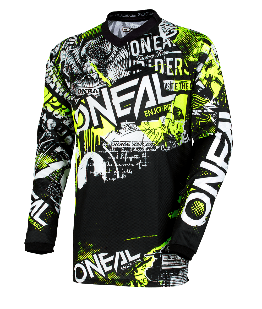 Maglia O'Neal maniche lunghe ELEMENT YOUTH Attack BLACK/HI-VIZ