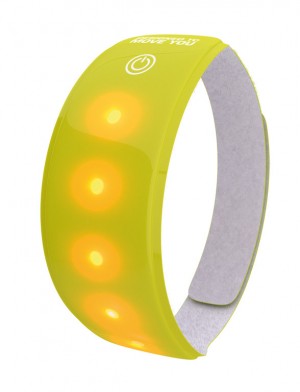 Nastro luminoso giallo Wowow 5 LED  - 3M, con chiusura in velcro