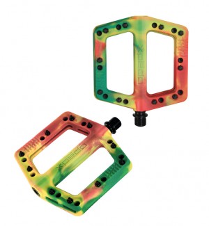 Pedale Xpedo FELIX special edition - tri-color Rasta, 109x109x16mm, platform