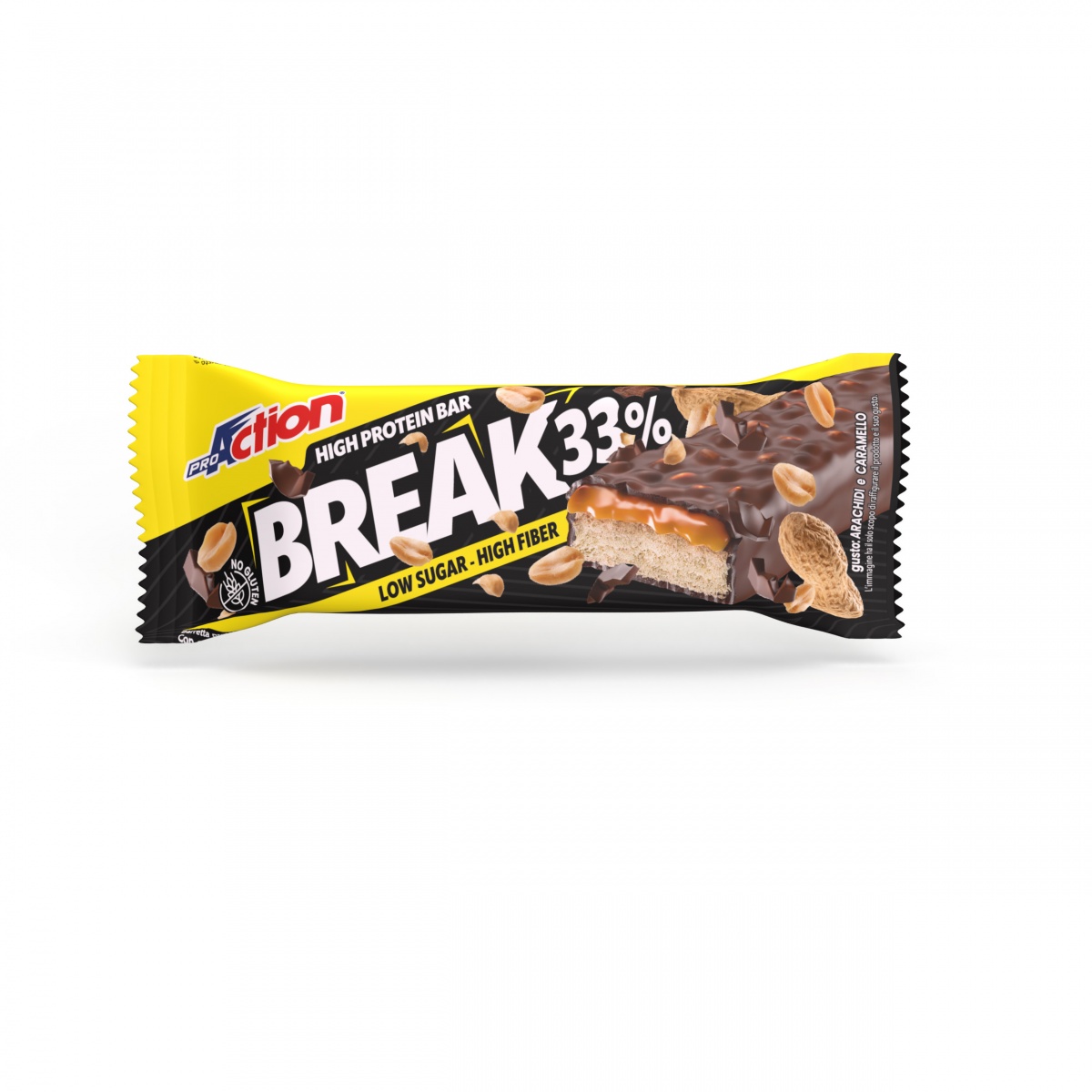 ProAction BREAK BAR 33% Arachidi e Caramello - Barretta 50 gr.  