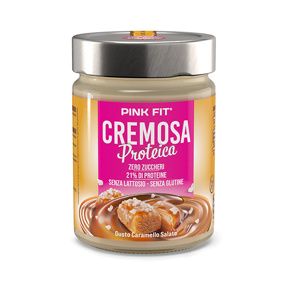 ProAction PINK FIT CREMOSA PROTEICA Caramello Salato - Barattolo 300 gr.  