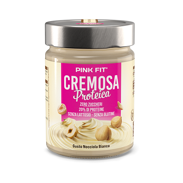 ProAction PINK FIT CREMOSA PROTEICA Nocciola Bianca - Barattolo 300 gr.  