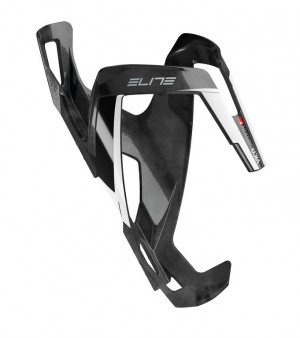 Supporto borraccia Elite Vico Carbon - carbonio, nero lucido/bianco