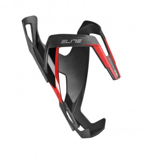 Supporto borraccia Elite Vico Carbon - carbonio, nero opaco/rosso