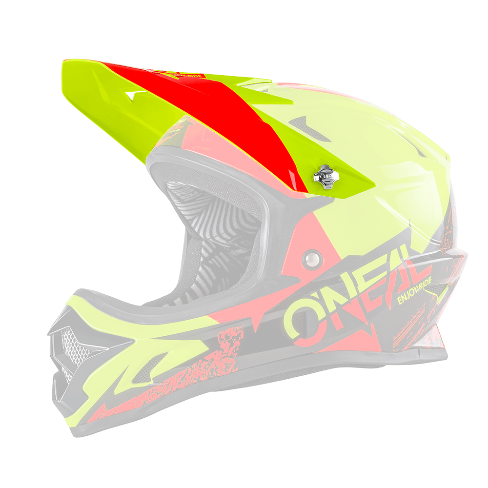 Visiera ricambio Casco MTB O'Neal BACKFLIP Burnout UNICA BLACK/YELLOW FLUO/ORANGE