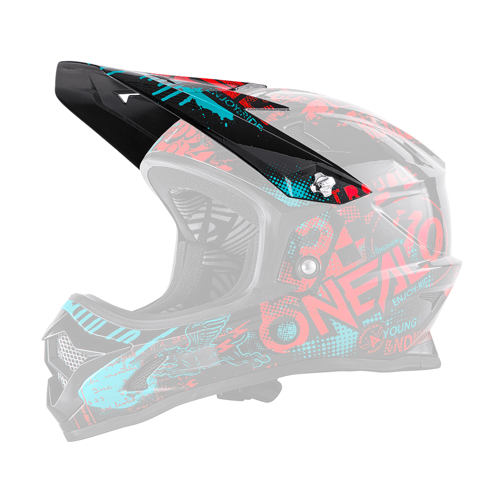 Visiera ricambio Casco MTB O'Neal BACKFLIP RL2 Attack UNICA BLACK/RED/TEAL