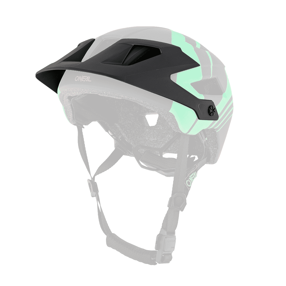 Visiera ricambio Casco MTB O'Neal DEFENDER Nova UNICA BLACK/MINT