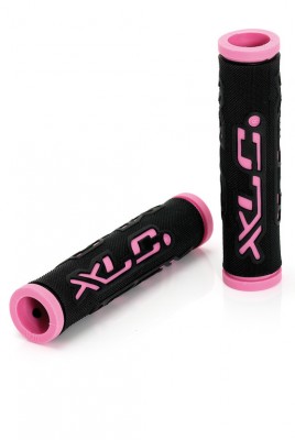 XLC Bar Grips 'Dual Colour' - nero/fucsia, 125 mm